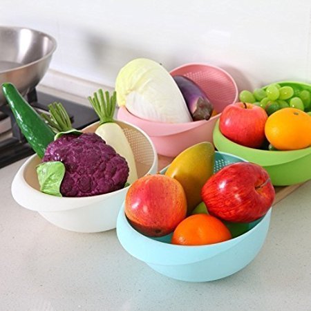 Colander 1 x Big - Fruit Basket, Pasta Strainer, Vegetable Strainer, Kitchen Washing Bowl