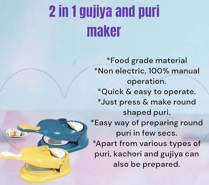 Dumpling Skin Press Mould for gujia, ghughra, Momos Making, 2 In 1