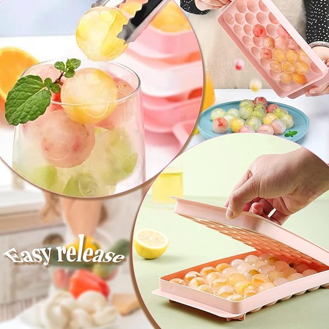 Plastic Reusable Flexible Round Ice Cube Trays Pack of 1