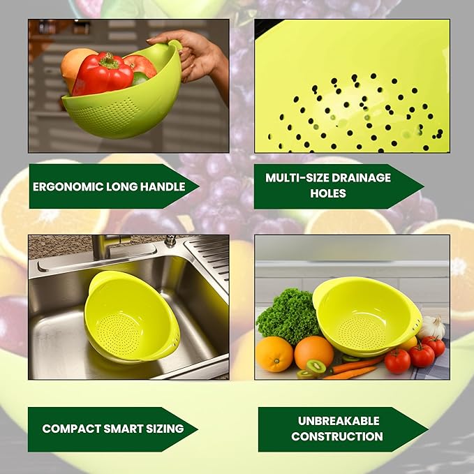 Colander 1 x Big - Fruit Basket, Pasta Strainer, Vegetable Strainer, Kitchen Washing Bowl